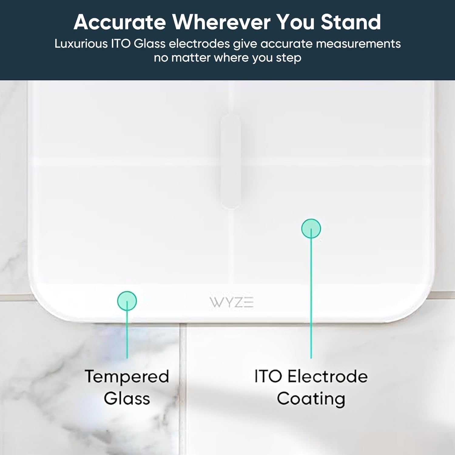 Wyze Smart Scale X - Digital Bathroom Scale for Body Weight, BMI, Body Fat, Muscle Mass, Heart Rate Monitor | ITO Glass & LED Backlight | Batteries Included, 400 lbs (White)