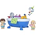 CoComelon Musical Bathtime Playset - Plays Clips of The ‘Bath Song’ - Features 2 Color Change Figures (JJ & Tomtom), 2 Toy Bath Squirters, Cleaning Cloth – Toys for Kids, Toddlers, and Preschoolers