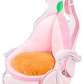 Sexysamba Cute Fruit Gaming Chair Cushion with Backrest Non-Slip, Comfy Kawaii Computer Chair Pad for Gamer Chair Seat Cushion Armchair Pillow for Office Desk Home Decor,20"x23",Peach