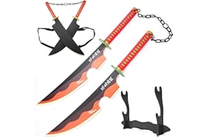 Cold Blade Carbon Steel Sword, 40 Inches Metal&Plastic Anime Samurai Katana with Belt and Stand, Nichirin Sword