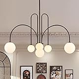 CATINER Sputnik Chandelier Brown,6 Lights Large