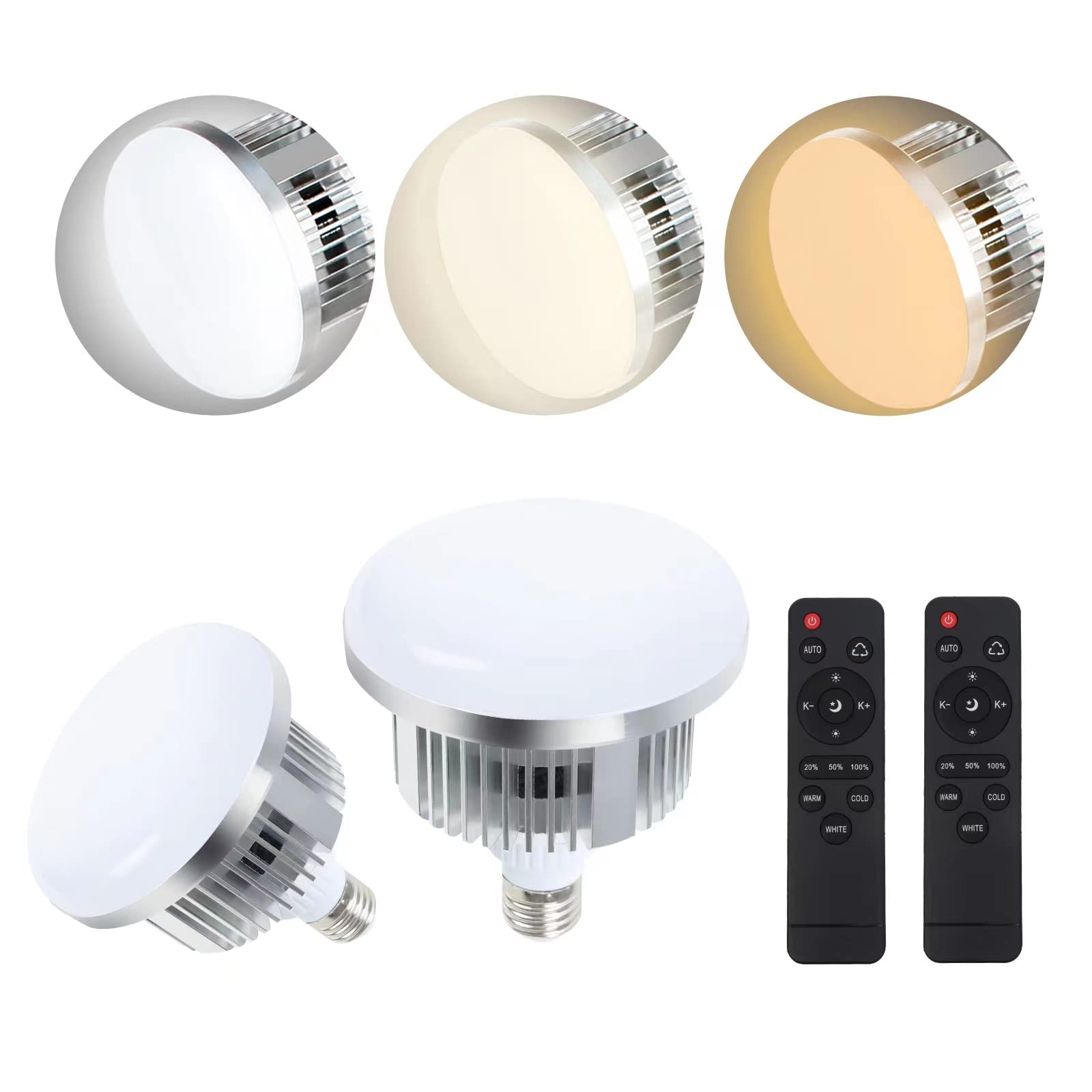 FGen 2x85W LED Photo Light E27 2700-6400K Adjustable with Remote Control LED Photo Studio Lamp Energy Saving Lighting for Softbox,Reflector and Photography