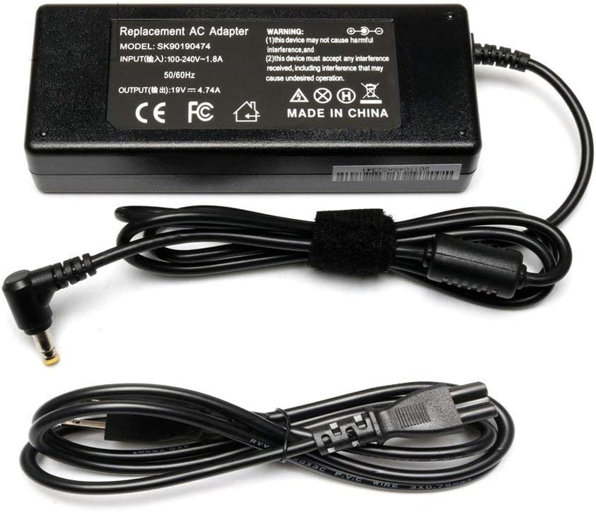 90W 19V 4.74A Adapter Charger for Toshiba Satellite C50 C55 C55D C55DT C55T C75 C75D C655 C655D C675 C850 C855 C855D C875 L50 L55 L55D L75 L305 L305D L455 L645 L655 L775 ;PA3714U-1ACA Power Cord