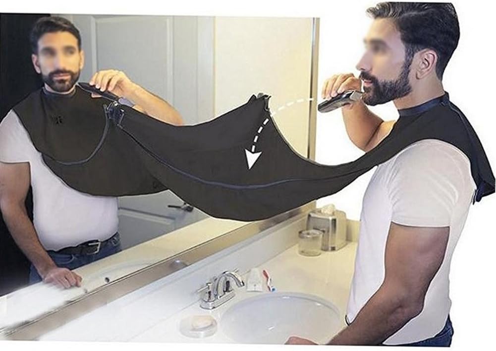 Egoelife Beard Catcher Trimming Shaving Apron Bib Hair Clippings Catcher Waterproof Prevent Static Electricity