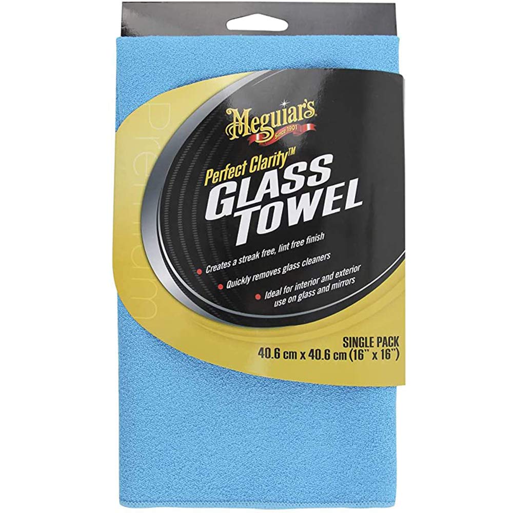 Meguiar's X190301EU Perfect Clarity Glass Towel, Blue, creates a streak free, lint free finish