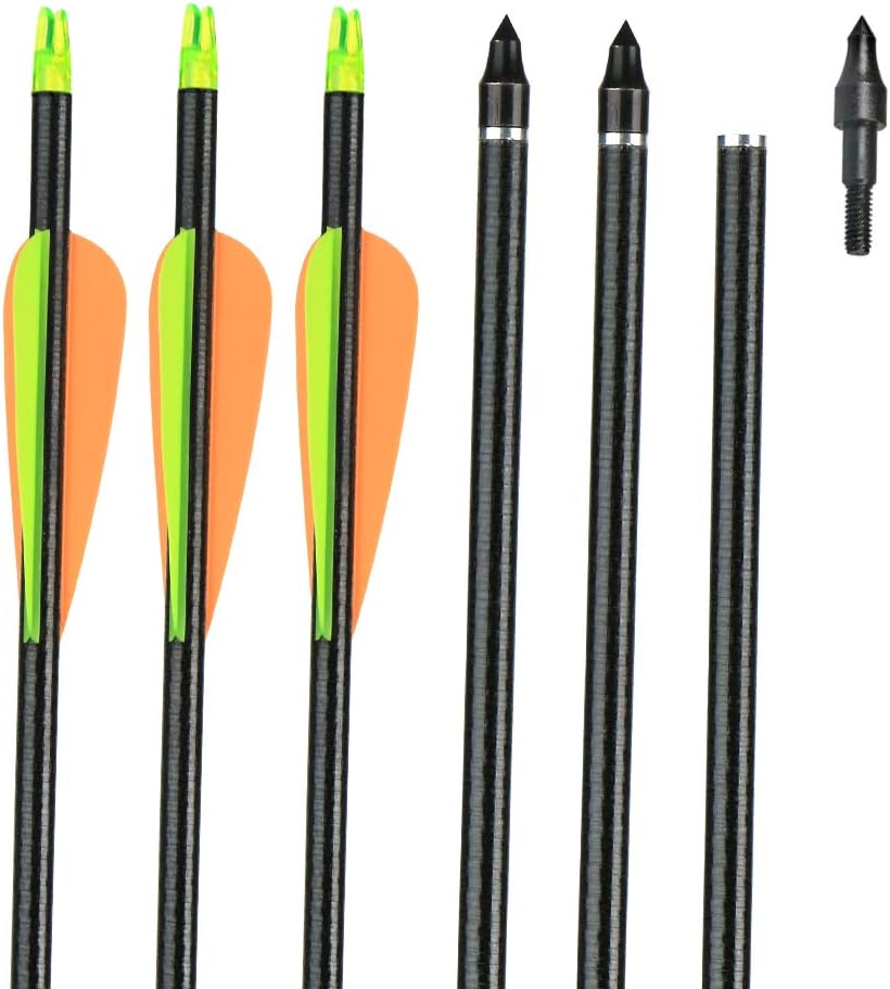 IRQ 32inch Fiberglass Arrows Targeting Practice Adjustable Nocks Screw in Replaceable Arrow Tips for Compound Recurve Bow : Sports & Outdoors