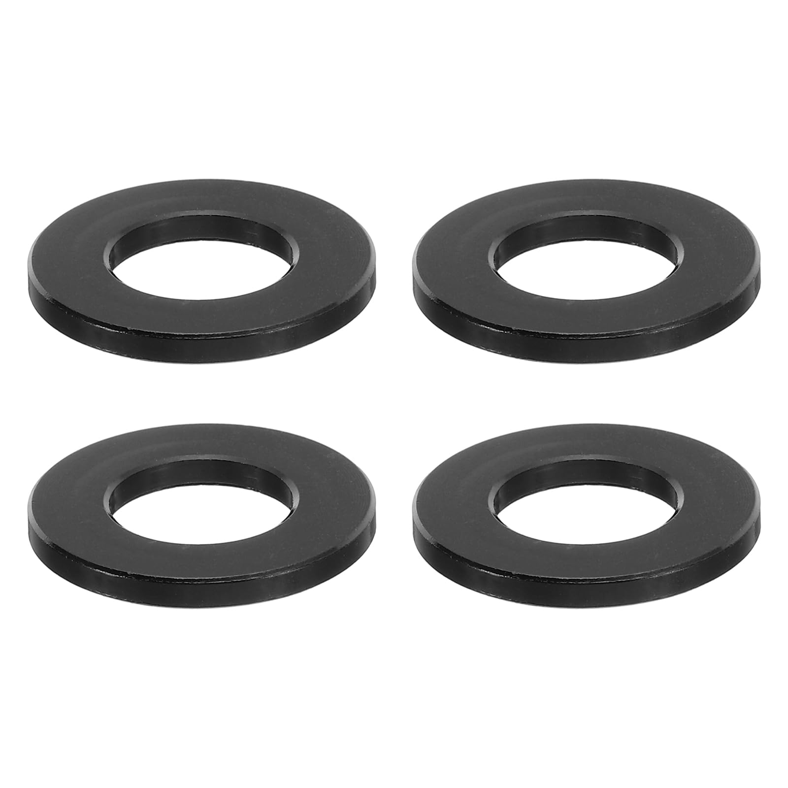 PATIKIL M10 Aluminum Spacer, 4 Pcs Metal Spacers Aluminum 10.5mm ID x 20mm OD x 2mm L Aluminum Spacer Screw Standoff Round for 2/5in or M10 Screw Bolt,Black