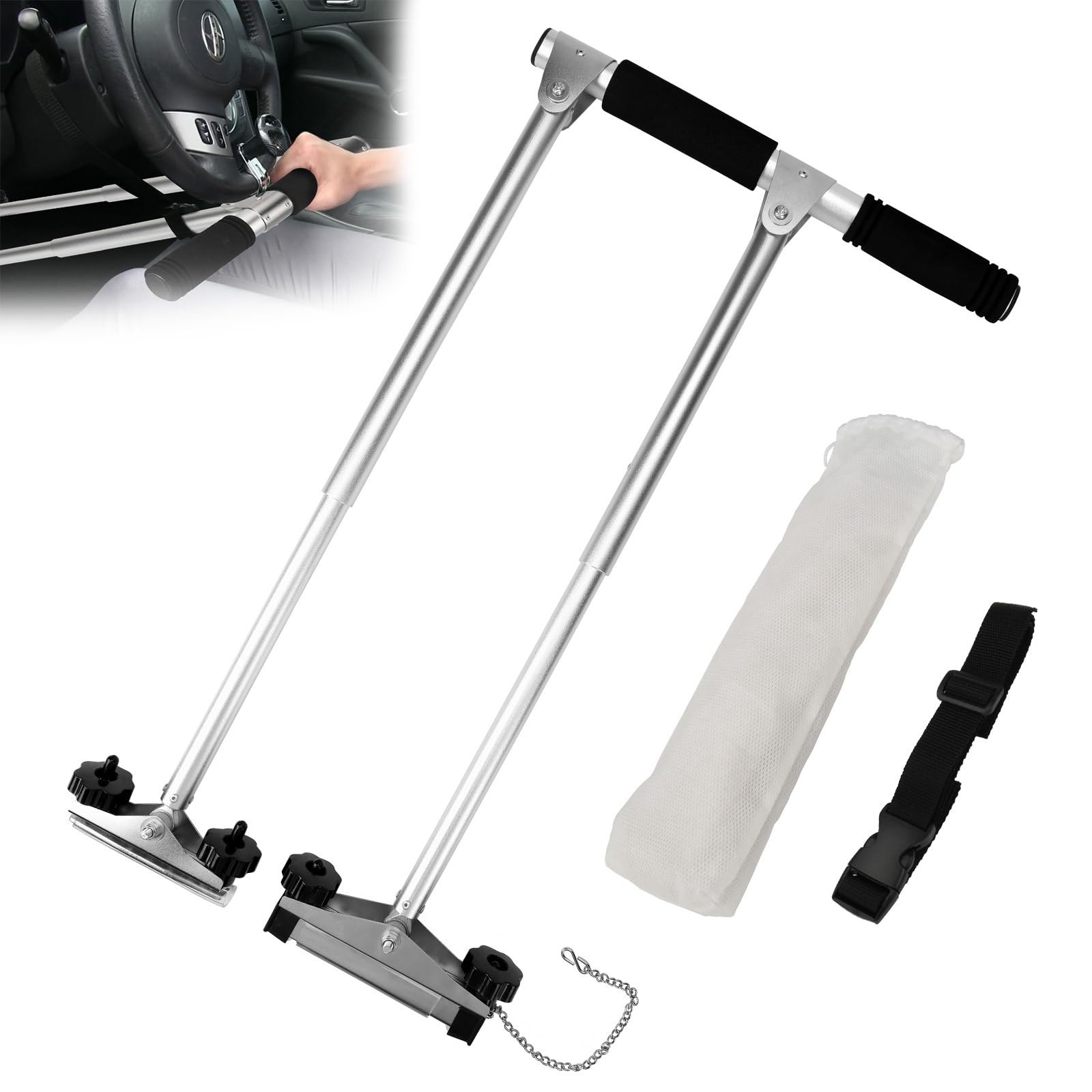 Photo 1 of FormiPow Hand Controls for Disabled Drivers, Portable Car Hand Controls for Injured, Handicap, Durable Stainless Steel Pedal Assist Kit for Cars, SUVs, and Trucks