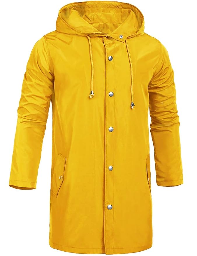 Buy ZEGOLO Men's Waterproof Rain Coats Long with Hooded Lightweight