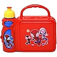 Zak Designs Spiderman Lunch Box with Water Bottle, 9 Inch, Red