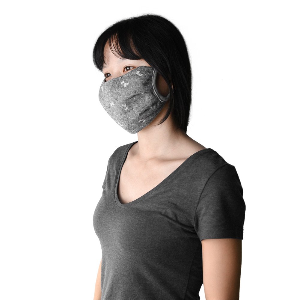 NKTM 4 Pack Unisex Cotton Mask Anti-dust Washable Reusable Mouth-muffle Windproof Protective Face Respirator for Winter One Size Fits Most