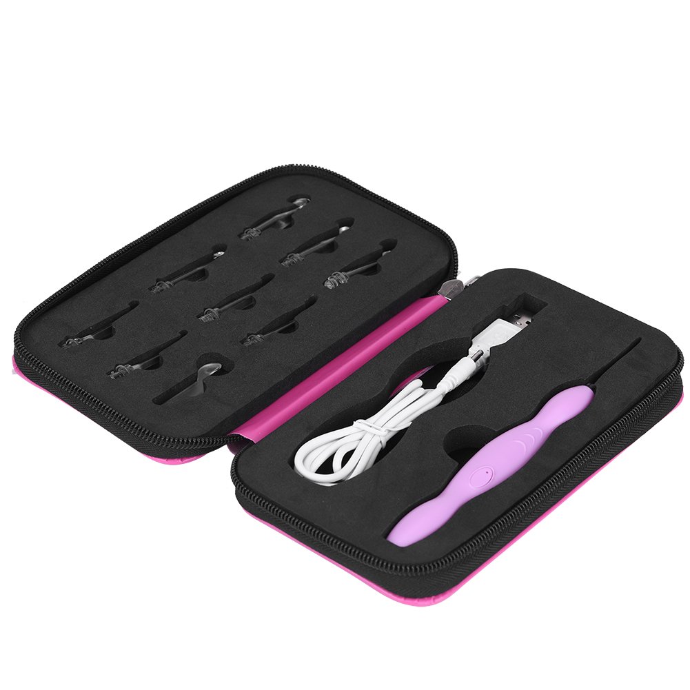 LED Crochet Hook Set 9 in 1 Illuminated Crochet Hooks Complete Set USB Rechargeable Crochet Needles Size: 2.5 mm - 6.5 mm