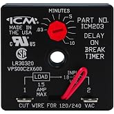 ICM Controls ICM203 Delay on Break Timer | ICM203B Universal Voltage Anti Short Cycle Compressor Protection Relay | 18 to 240 VAC | Adjustable 1.8 to 600 Seconds | ICM 203 B