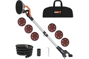 MAXXT Brushless Drywall Sander，550W Powerful Constant Speed Electric Drywall Sander ，6 Variable Speed 600-1200RPM，withMemory 