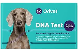 ORIVET Dog DNA Test Kit - German Shepherd Full Breed Profile | Puppy Testing Against 250 Medical Health Risks & Traits | Genetic Fingerprint & Wellness Plan | at Home Cheek Swab