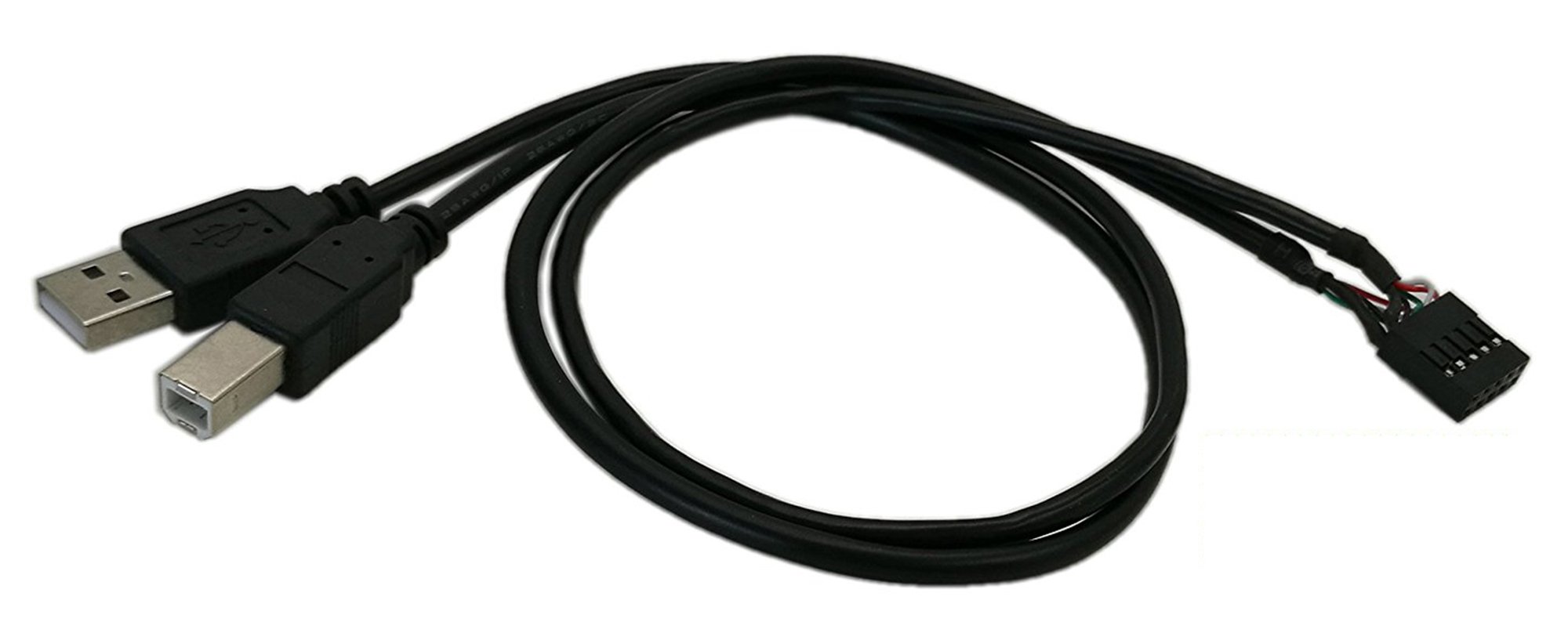 zdyCGTime USB 2.0 Type B and Type A Male to Dupont 10 Pin Female Header Motherboard Cable Cord(50cm)