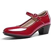 DREAM PAIRS Mary Jane Shoes Women Low Chunky Heels Closed Toe Pumps Comfortable Work Business Dress Shoes