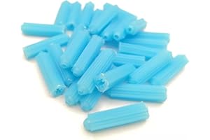 YGTGZ 500pcs 8mm Blue Plastic Masonry Screw Fixing Wall Anchor Drywall Plugs Anchors