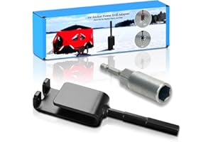 Huntury Ice Anchor Drill Adapter for Set Up Ice Fishing Shelter, Fit 3/8" and 1/2" Chuck Power Drills, Quick and Easy to Set Up Ice Tent, Ice Fishing Accessories, Ice Shelter Accessories