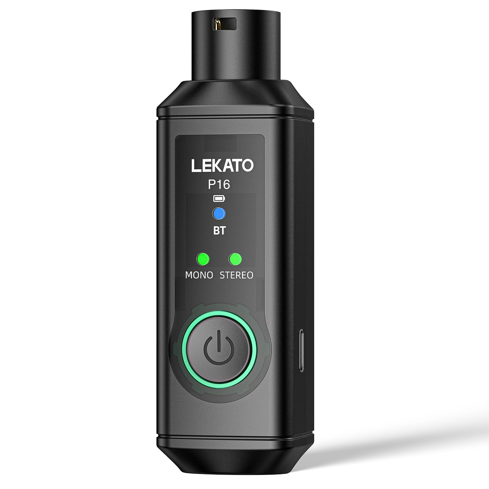 LEKATO P16 Bluetooth XLR Empfänger, Mono/Stereo Audio Receiver mit 15H Laufzeit für PA-, DJ-Systeme & Mixer