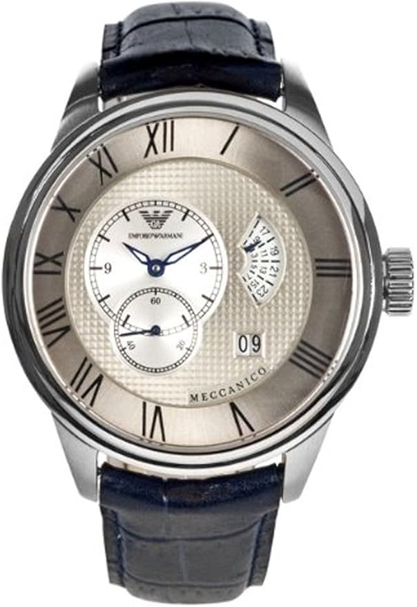 Emporio Armani AR4609 Mens Meccanico Automatic Dk Blue/Black Leather