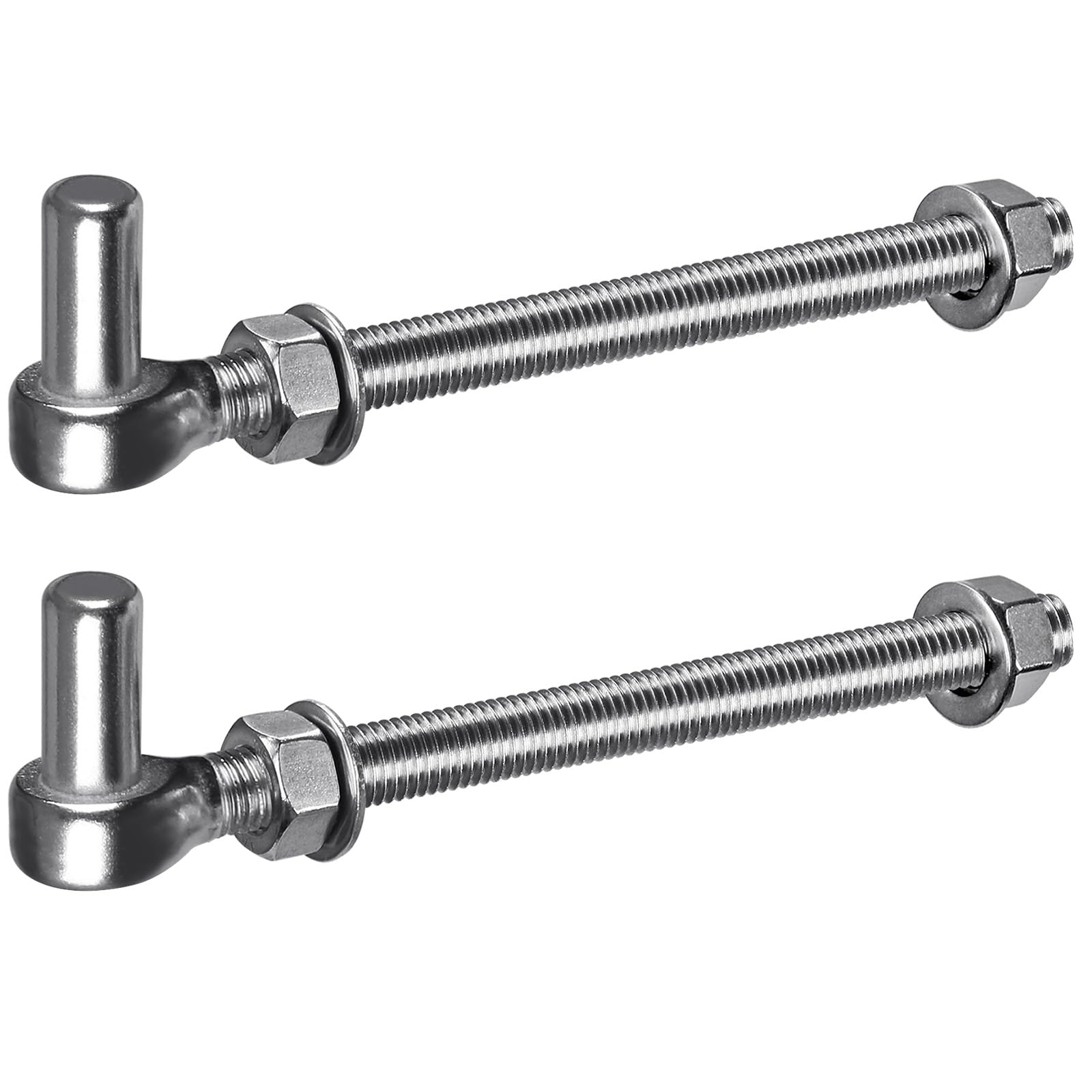 Insaga Gate Hinge M16, 2pcs Heavy Duty 16mm Hook to Bolt Pin Hook Hinge Hanger Field Gate Hinge Stainless Steel Metal Garden Gate Hardware for Farm Gate/Wooden Fence/Driveway, up to 440lbs, 254mm