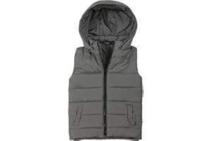 SNOW DREAMS Boys Puffer Vest Hooded Quilted Outwear Sleeveless Jacket Lined Zipper Waistcoat