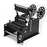 Sumeve Manual Bottle Labeling Machine, Bottle Label Applicator for Round Bottles (Black)