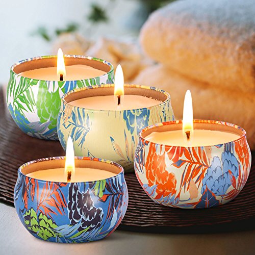 image for Iwaxlife Scented Candles (Peach, Mango, Grapefruit and Bergamot), Natu