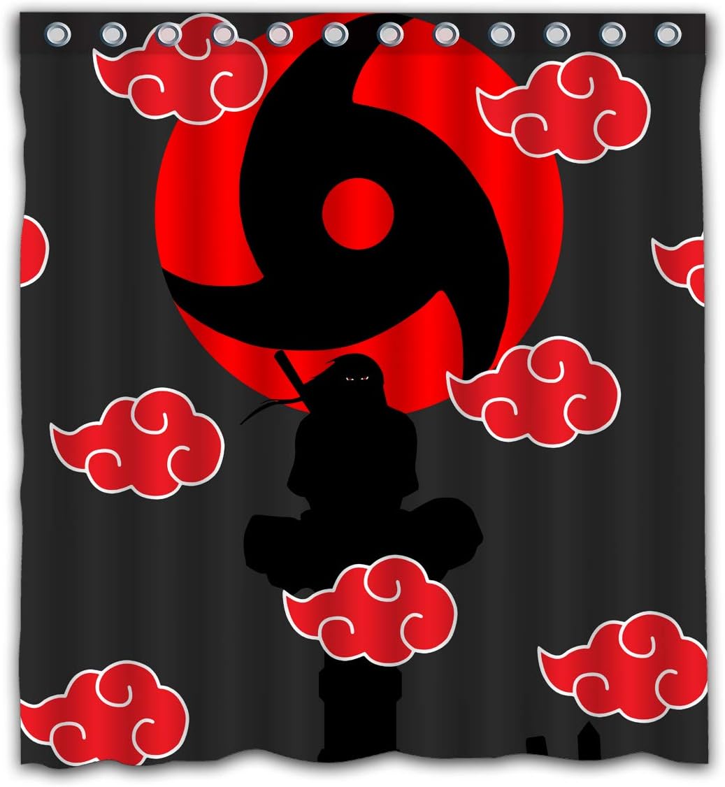 Amazon Com Goyaya Custom Cartoon Japanese 3d Animation Akatsuki Itachi Uchiha Strap Hook Waterproof Shower Curtain Colorful Bathroom Decor Size 66x72 Inches Home Kitchen