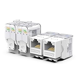 AMPCOM CAT6 Keystone Jack Tool-Less RJ45 UTP, No