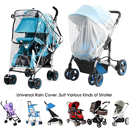 image for Baby Stroller Rain Cover and Mosquito Net Weather Shield,Yinuoday Univ