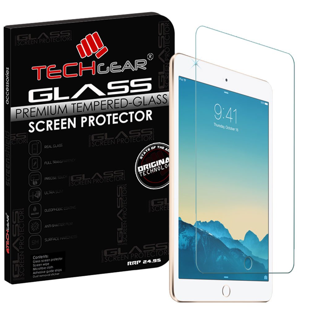 TECHGEAR Screen Protector for iPad Mini 3, Mini 2 & Mini - GLASS Edition Genuine Tempered Glass Screen Protector Guard Cover Compatible with Apple iPad Mini 3, Mini 2 & Mini
