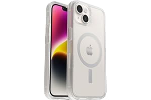 OtterBox iPhone 14 & iPhone 13 Symmetry Series+ Case - CLEAR , ultra-sleek, snaps to MagSafe, raised edges protect camera & screen