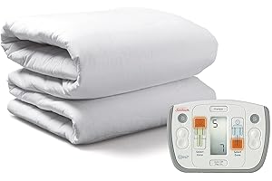 Sunbeam Heated Mattress Pad | Therapeutic with Zoned Heat, 10 Heat Settings , White , King - MSU7RKS-C000-15C44