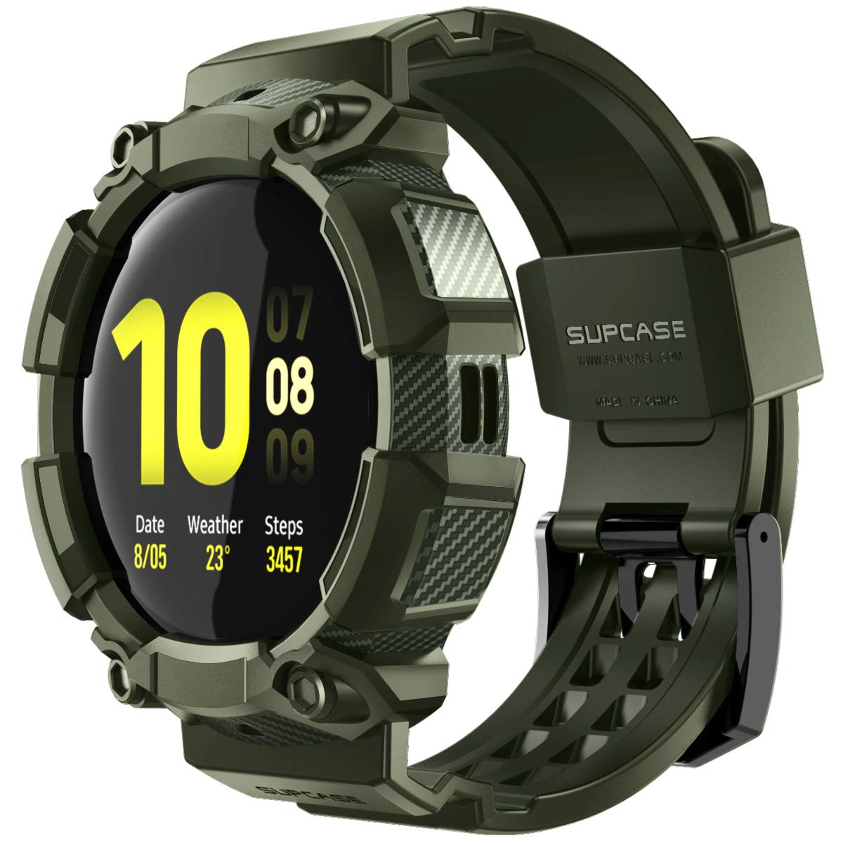 SUPCASE [Unicorn Beetle Pro] Series Case for Galaxy Watch Active 2, Rugged Protective Case with Strap Bands for Galaxy Watch Active 2 [44mm] 2019 Release (Green)