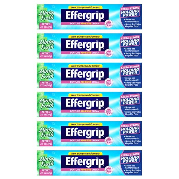 EFFERGRIP DENTURE ADHESIVE CREAM, EXTRA STRONG HOLDING POWER,...