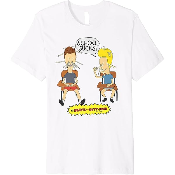 Amazon.com: Beavis and Butt-Head School Sucks Portrait T-Shirt