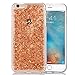 Iphone 6s Plus Case, Luxury Bling Glitter Faceplate Rose Gold Leaf Design Flexible Soft TPU Protective Case Slim Fit for Apple Iphone 6/6s Plus 5.5 Inch Rose Gold