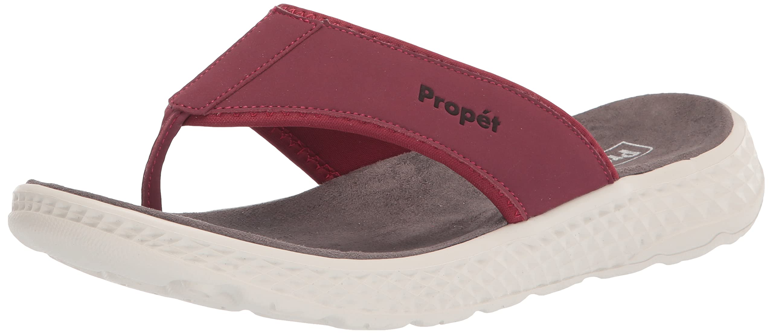 Propét mens Travelactiv Ft Flip Flop, Maroon, 6 Narrow US