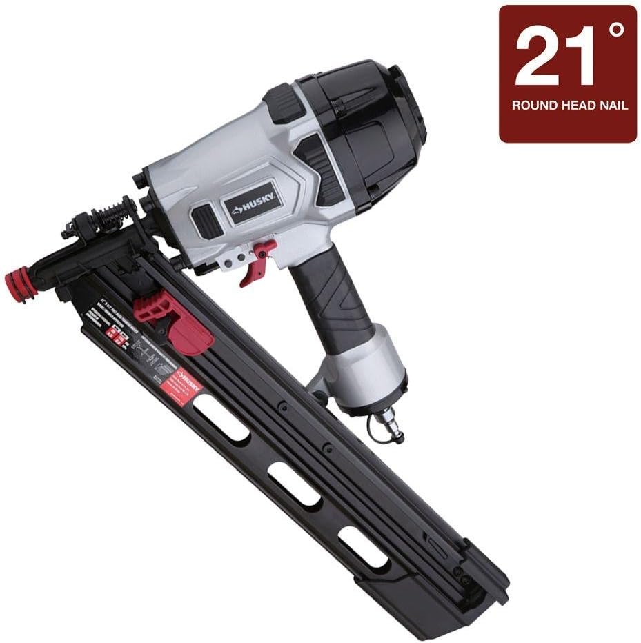 Husky Pneumatic 3-1/2 in. 21-Degree Full-Head Strip Framing Nailer