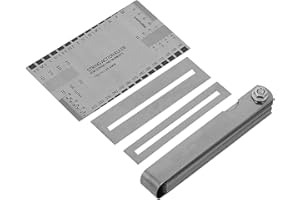 Qqmora Guitar String Action Gauge Ruler 32 Piece Feeler Gauges Fingerboard Fret Protector Guards Stainless Steel Accessories 
