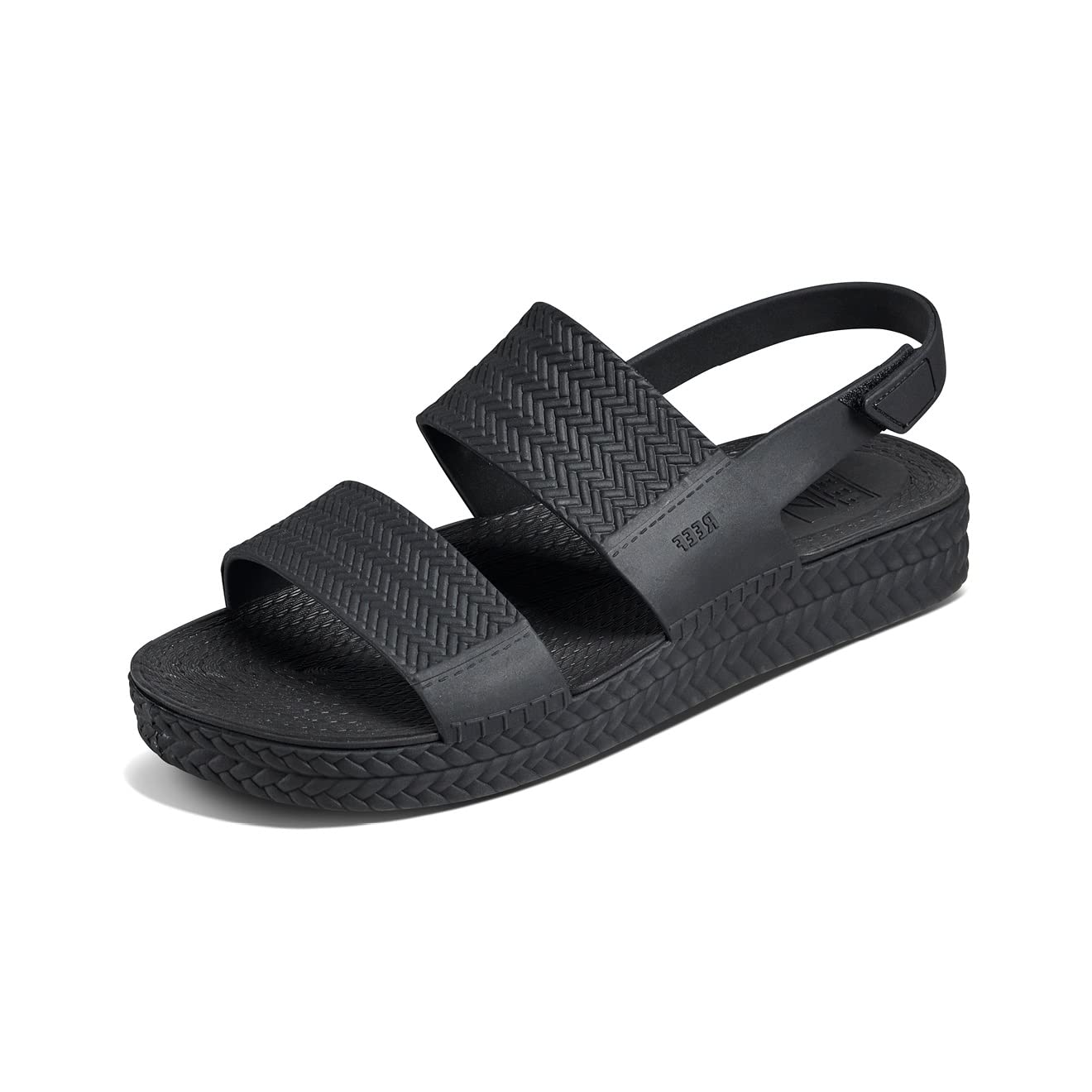 Photo 1 of **STRAP DOESN'T STAY**Reef Water Vista Womens Platform Sandal, Water Friendly, Adjustable Strap, Black, 8