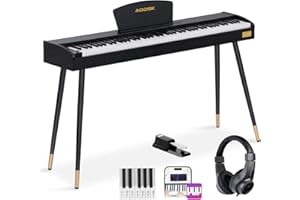 AODSK Beginner Digital Piano 88 Key Keyboard,Full-size Electric Piano for Beginners,with Sheet Music Stand,Pedal,Power Adapte