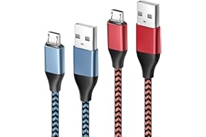 OLORT Cable 2Pack 10ft Extra for PS4 Controller Charger Durable Nylon Braided Micro USB Fast Charging Cord Compatible with Playstation 4,Xbox One S/X Controller,Samsung Galaxy S7 S6,J7 J3 Note 5 4 and More