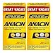 Anacin Fast Pain Relief Pain Reducer Aspirin Tablets, 100 Tabs (Value Pack of 2)