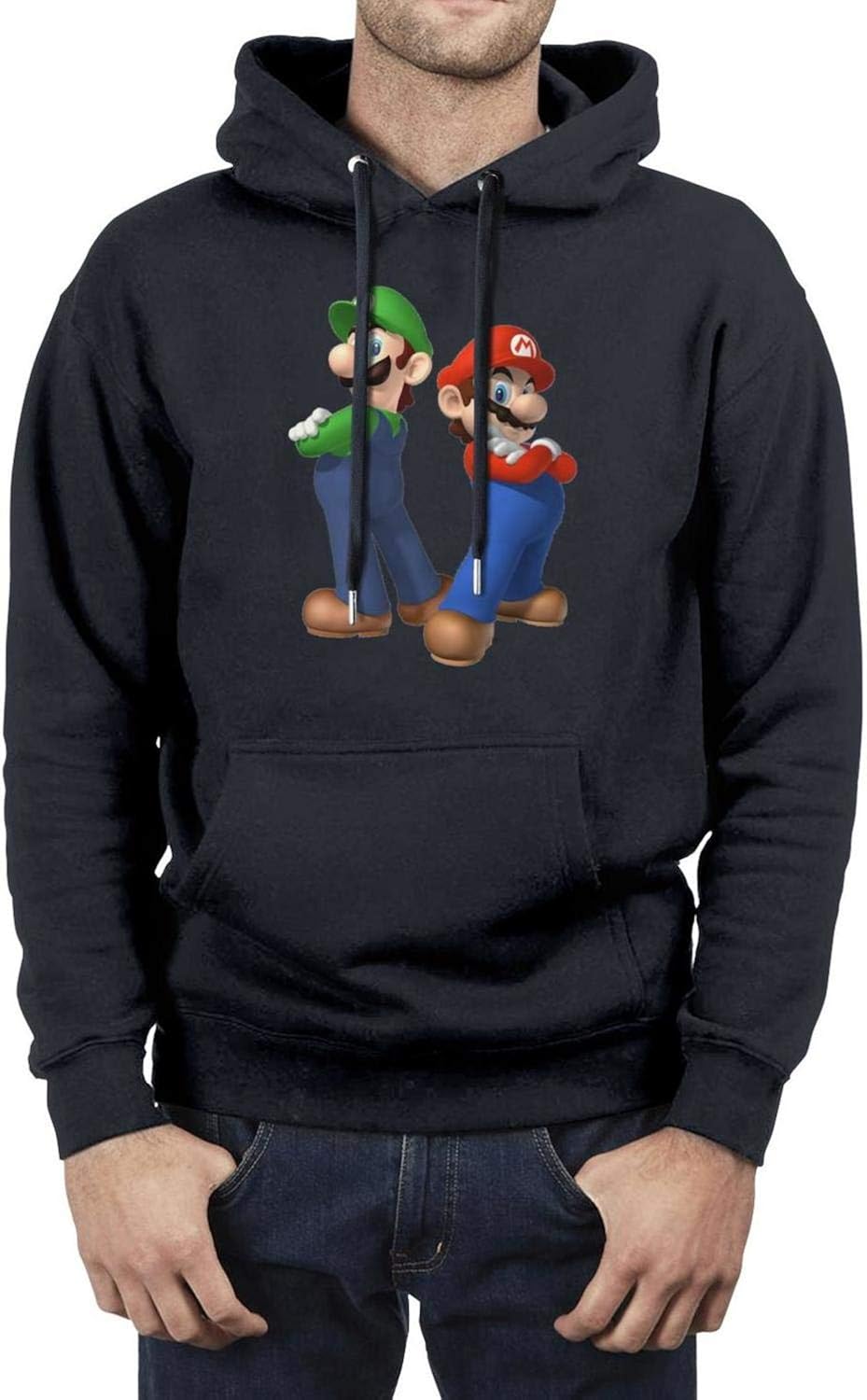 Men's Sweatshirt Street SuperMarioBros Drawstring Pocket Pullover Hoodie Clothing