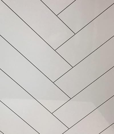 Floors To Walls Shower Panels Large 10mm Thick 1m Wide Chevron White Gloss