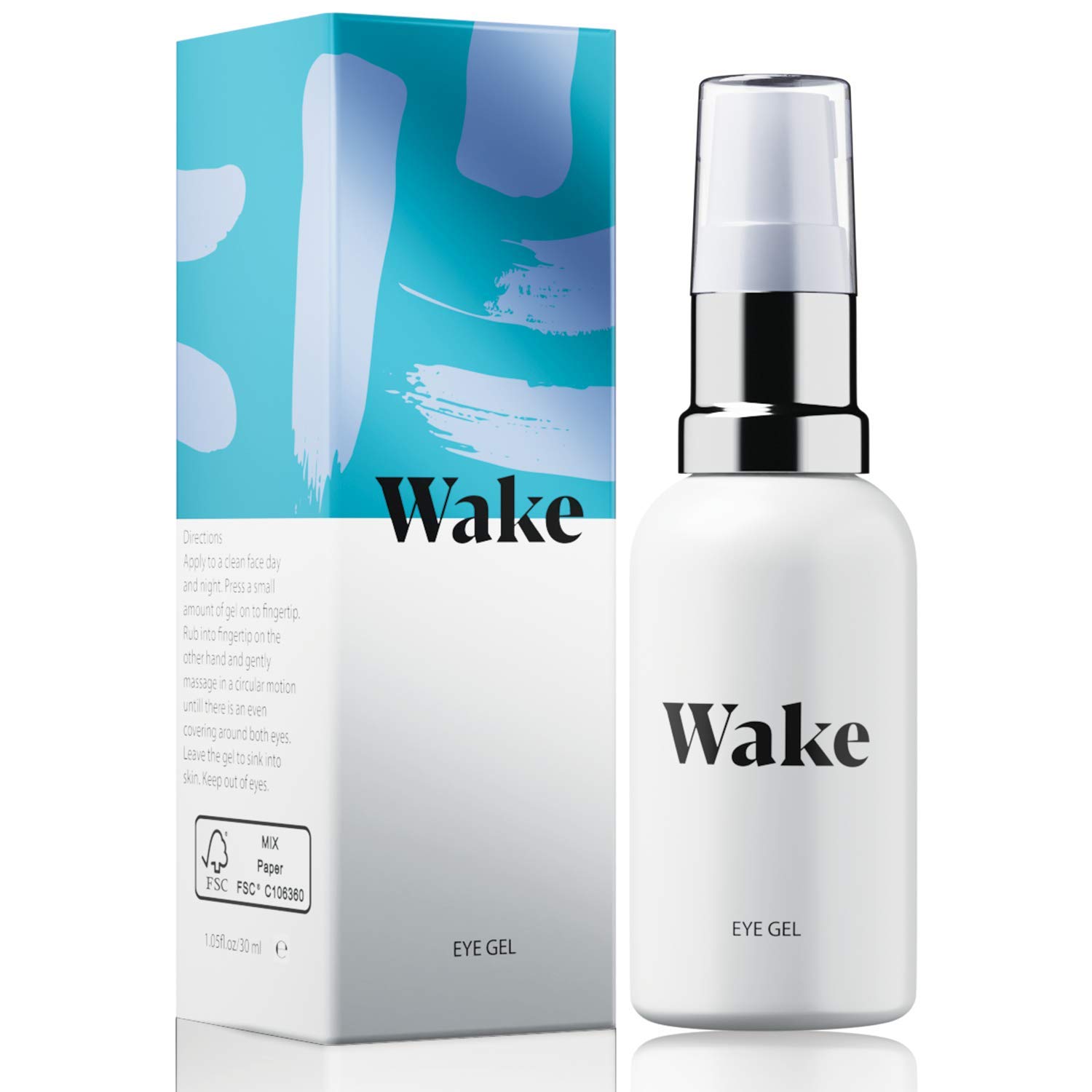 Wake Skincare Eye Gel - Hydrating Eye Serum for Puffy Eyes, Dark Circles, Eye Bags, Crows Feet and Wrinkles – Vitamin E – Collagen - 30ml Anti Ageing Eye Cream: Beauty