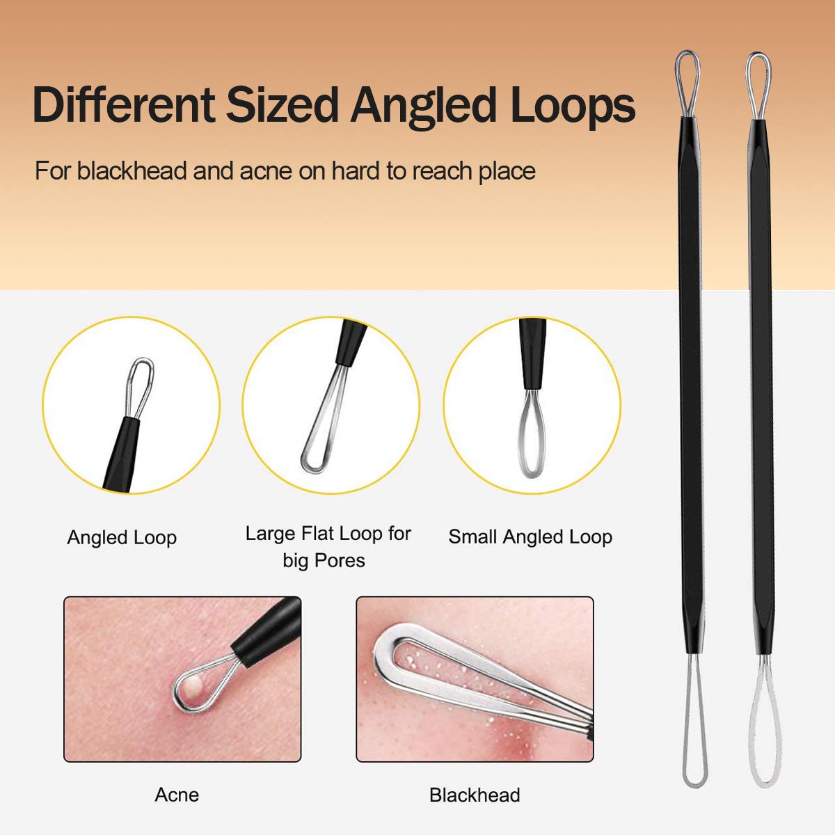 Blackhead Remover Tool Kit, Aooeou 10 Pcs Professional Pimple Popper Tool - Comedone Extractor Acne Removal Kit for Blemish, Whitehead Popping, Zit Removing for Nose Face: Beauty
